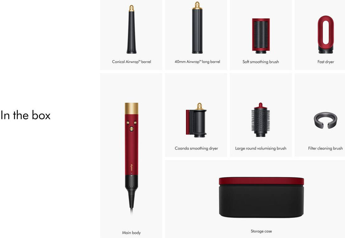 Dyson Airwrap i.d.™ multi-styler and dryer in Red velvet and gold